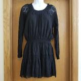Free People Dresses | Free People Black Lace Mini Dress Xs | Color: Black | Size: Xs