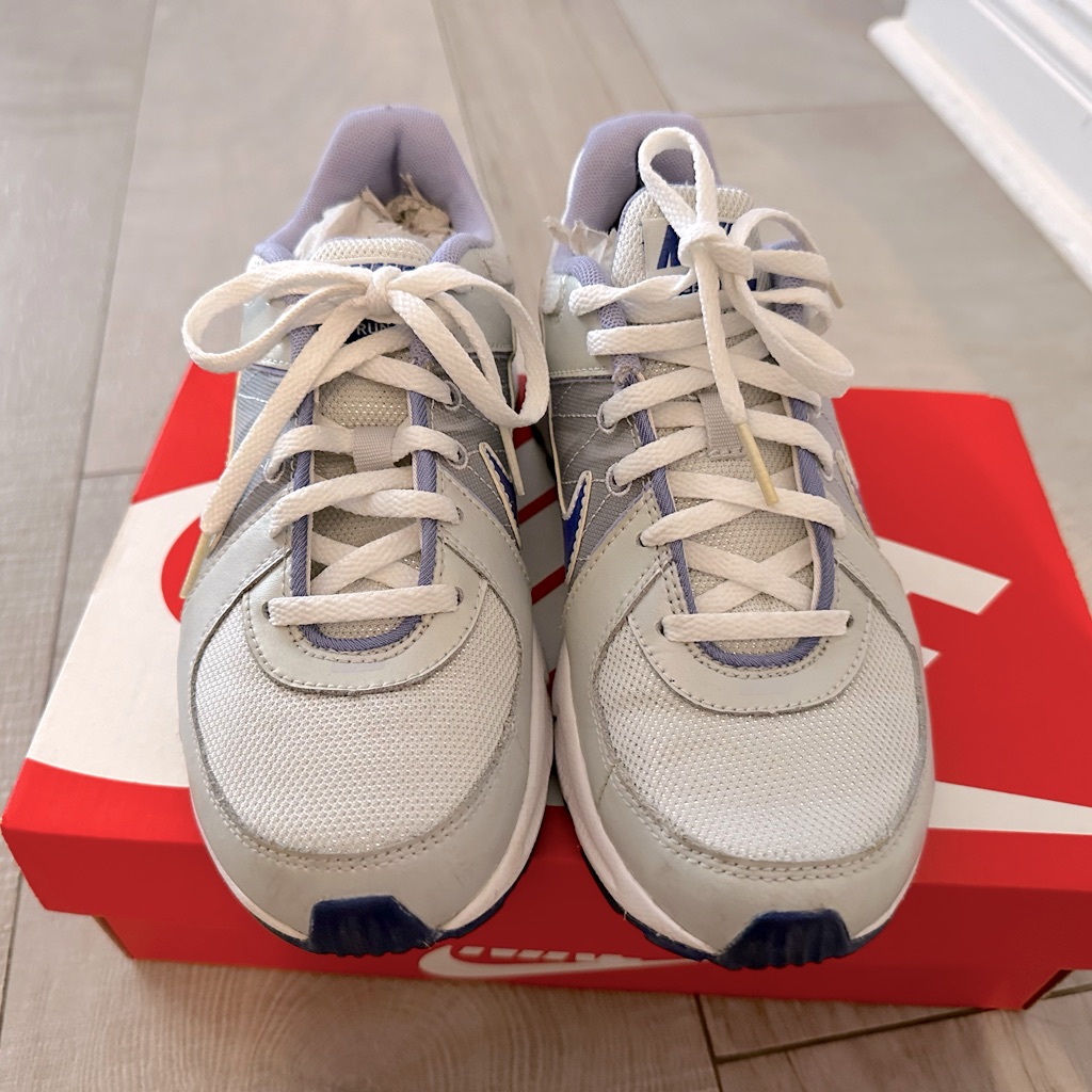 Nike Shoes | 4y Big Kid Nike Sneaker. Come With Nike Box (Not Original 4y Sneaker Box) | Color: Purple/White | Size: 4g