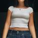 Brandy Melville Tops | Brandy Melville Off The Shoulder Ruched Top | Color: White | Size: S