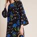 Anthropologie Dresses | Maeve Aderyn Botanical Silk Floral Printed Dress | Color: Black/Blue | Size: Xxs