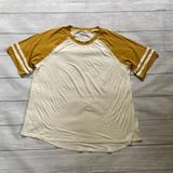 American Eagle Outfitters Tops | American Eagle Soft And Sexy Baseball Tee | Color: Cream/Gold | Size: M