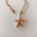 J. Crew Jewelry | J. Crew Gold, Rhinestones Starfish Necklace | Color: Gold | Size: Os