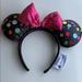 Disney Accessories | Disneyparks Mickey Minnie Mouse Rock The Dots Ears | Color: Black/Pink | Size: Os