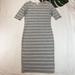 Lularoe Dresses | Lularoe | Striped T-Shirt Pencil Dress | Color: Gray/White | Size: Xs