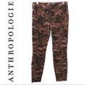 Anthropologie Pants & Jumpsuits | By Anthropologie Camo Print Skinny Pants Size 28 | Color: Brown/Green | Size: 28