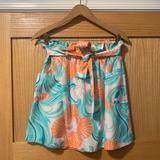 Lilly Pulitzer Skirts | Lilly Pulitzer Silk Skirt Pockets Belt S Starfish | Color: Blue/Orange | Size: S