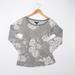 American Eagle Outfitters Tops | Aeo Floral Light Crew Sweater Gray Size M | Color: Gray/White | Size: M