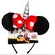 Disney Accessories | New Minnie Mouse Red Bow Unicorn Ears Headband | Color: Black/Red | Size: Osg