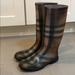 Burberry Shoes | Burberry Brown Nova Check Rubber Rain Boots | Color: Black/Red | Size: 7
