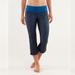 Lululemon Athletica Pants & Jumpsuits | Lululemon Blue Gather & Crow Crop Leggings 8 | Color: Black/Blue | Size: 8