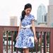 Anthropologie Dresses | Anthropologie Printed Lace Fit And Flare Dress | Color: Blue/White | Size: 0p