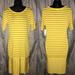 Lularoe Dresses | Lularoe Yellow Striped Julia Dress | Color: Tan/Yellow | Size: M