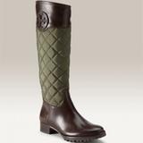 Tory Burch Shoes | Brand New *** Tory Burch Round-Toe Knee-High Boots | Color: Brown/Green/Red | Size: 7.5
