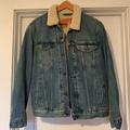 Levi's Jackets & Coats | Levi’s Denim Sherpa Trucker Jacket | Color: Blue | Size: L