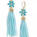 Kate Spade Jewelry | Katespade Lovely Lillies Earrings | Color: Blue/Gold | Size: About 3.5" Long.