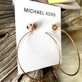Michael Kors Accessories | Michael Kors Rose-Gold Flower Hoops | Color: Gold/Red | Size: Os