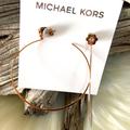 Michael Kors Accessories | Michael Kors Rose-Gold Flower Hoops | Color: Gold/Red | Size: Os