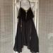 Free People Dresses | Free People Black With Embroidery Dress | Color: Black/Gold | Size: 16 1/4” Across Waist