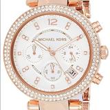 Michael Kors Jewelry | Michael Kors Rose Gold Stainless Steel Watch | Color: Gold/Red/Tan/White | Size: Links Can Be Removed For A Better Fit