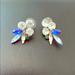 J. Crew Jewelry | J. Crew Crystal, Blue, Green Feather Drop Earring | Color: Blue/Gold | Size: Os
