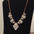 J. Crew Jewelry | J. Crew Statement Necklace White Rhinestones 16” | Color: White | Size: 16”, 17”, 18” And 19” Drop