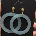 J. Crew Jewelry | J Crew Aquamarine Blue Hoop Gold Earrings | Color: Blue/Gold | Size: Os