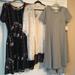 Lularoe Dresses | Gray Elegant Bundle Of Lularoe Size M/L | Color: Gray/White | Size: M