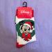 Disney Accessories | Disney’s Mickey Mouse Holiday Socks Size 4-10 Nwt | Color: Green/Red | Size: Shoe Size 4-10