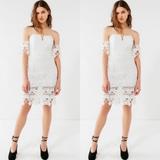 Anthropologie Dresses | Kyler Burnt White Lace Off-The-Shoulder Dress | Color: White | Size: M