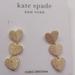 Kate Spade Jewelry | Kate Spade New 3 Hearts Cubic Zirconia Earrings | Color: Gold | Size: 3/8" X 1-1/4" Drop