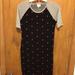 Lularoe Dresses | Lularoe Julia Black Dot With Gray Accent Dress -Xs | Color: Black/Gray | Size: Xs