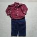 Ralph Lauren Matching Sets | Kids Red Plaid And Blue Pant Outfit Bundle | Color: Blue/Red | Size: 12mb