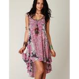 Free People Dresses | Free People Swing Printed Tank Dress | Color: Gray/Pink | Size: M