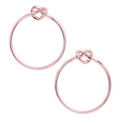 Kate Spade Jewelry | Kate Spade Rose Gold Loves Me Knot Hoop Earrings | Color: Pink | Size: Os