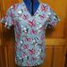Disney Tops | Disney Minnie Mouse Scrub Top - Sz S - 3 Pockets | Color: Gray/Red | Size: S