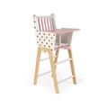 Janod - Candy Chic - Wooden High Chair for Dolls Up to 16,5 inch - Dolls Accessories - Suitable for Ages 3 and Up, J05888, White