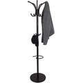 AAD Stylish and Elegant Tree Design Heavy Duty 3 Tier 15 Hooks | Pearl White Holder with Marble Base | Hat, Coat, Umbrella Stand | Homes, Office Entryway, Hallway (BLACK)