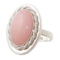 Cachet,'Pink Opal and Sterling Silver Cocktail Ring'