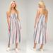 Free People Dresses | Free People Lilac Multi Striped Pleated Midi Dress | Color: Blue/Red/White/Yellow | Size: Xs