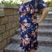 Lularoe Dresses | Lularoe Velvet Cici Dress Size Xl | Color: Blue | Size: Xl