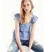 J. Crew Tops | J. Crew Blue Pleated Layered Tank Top Size L | Color: Blue/White | Size: L