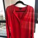 J. Crew Tops | J. Crew Long Sleeve Cherry Red Silk Blouse | Color: Red | Size: 0