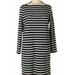 Kate Spade Dresses | Kate Spade White Stripe Shift Dress Boat Neck Xs S | Color: Black/Silver | Size: Xs / S