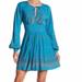 Free People Dresses | Free People Coryn Mini Green Combo Dress/Nwt/2 | Color: Blue | Size: 2