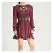 Free People Dresses | Free People | Embroidered Minidress - Sz. M | Color: Purple/Red | Size: M