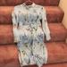 Zara Dresses | Light Blue Pinstripe With Floral Print Zara Dress | Color: Blue | Size: Xs