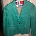 J. Crew Jackets & Coats | Green Linen Blazer | Color: Green | Size: 6