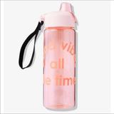 Pink Victoria's Secret Dining | E. Nwt Vs Pink "Good Vibes" Clear Pink Water Bottle | Color: Black/Pink | Size: 32 Oz