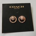 Coach Jewelry | Coach Pave Halo Stud Earrings In Rose-Gold Nwts | Color: Gold | Size: Os