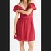 Madewell Dresses | Madewell Warm Berry Ruffle Cold Shoulder Dress | Color: Red | Size: 2